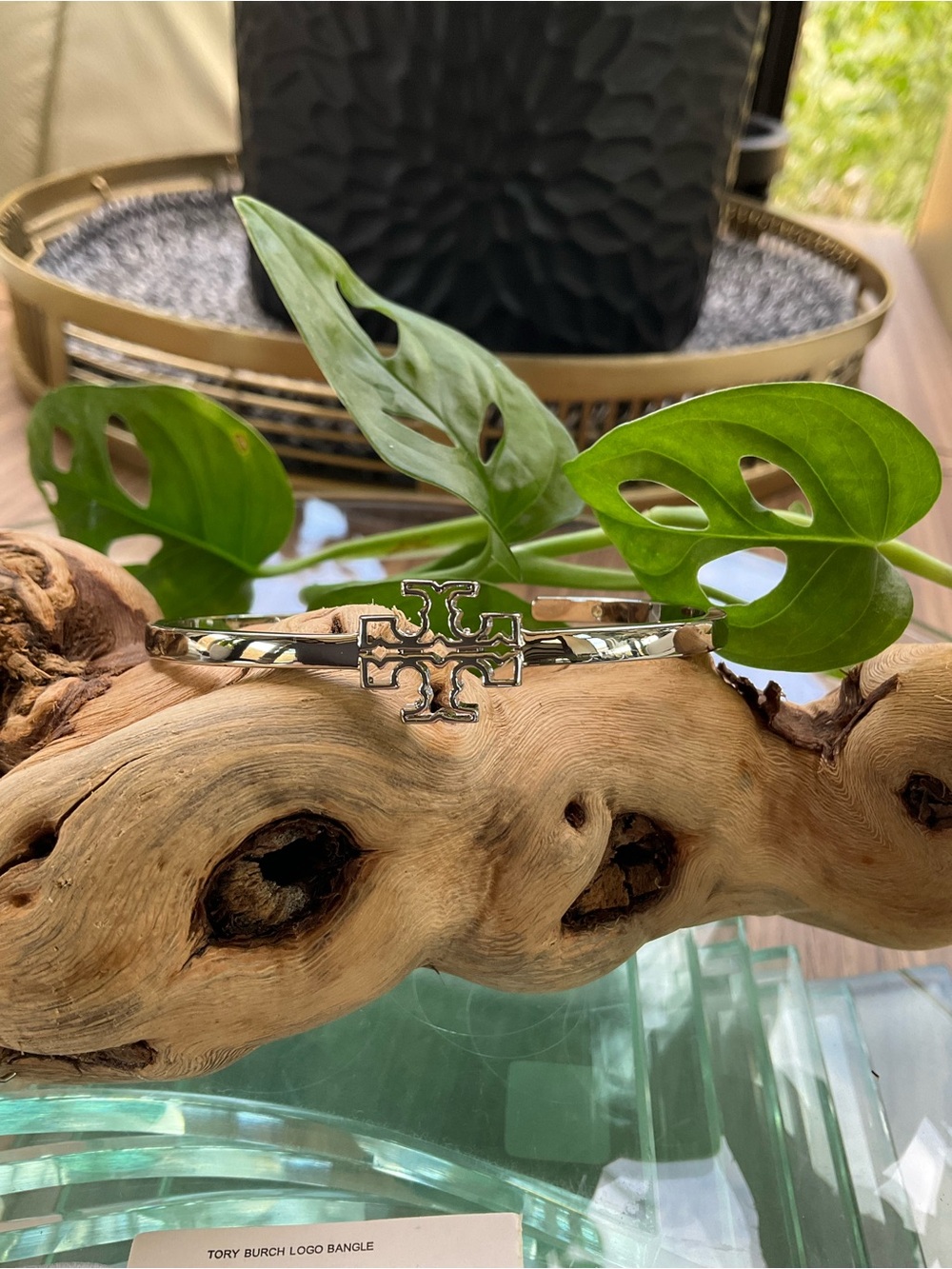 Tory Burch Polished Silver Double T Bracelet
